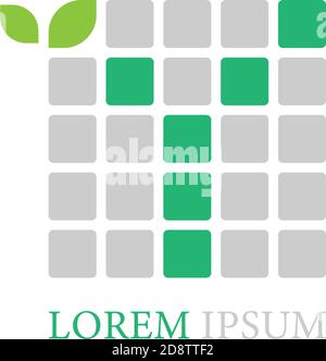Letter Y logo icon with leafs on squares design vector Stock Vector