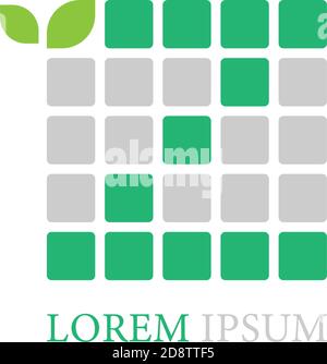 Letter Z logo icon with leafs on squares design vector Stock Vector