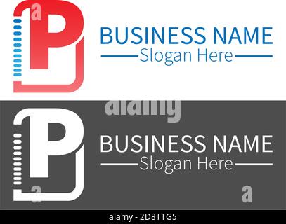 Letter P  logo icon in squares design vector Stock Vector