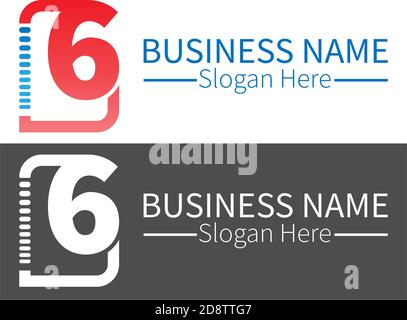 Number 6  logo icon in squares design vector Stock Vector