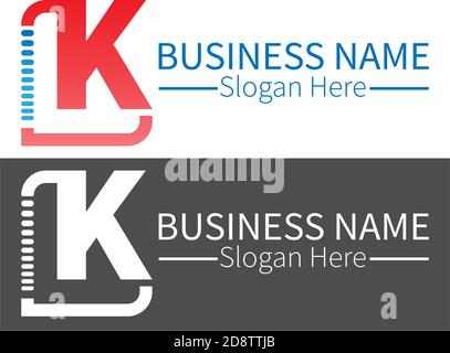 Letter K  logo icon in squares design vector Stock Vector