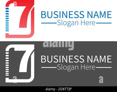 Number 7  logo icon in squares design vector Stock Vector