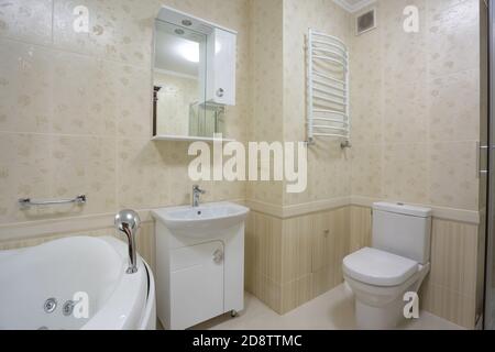 Modern bathroom with jacuzzi bath Stock Photo