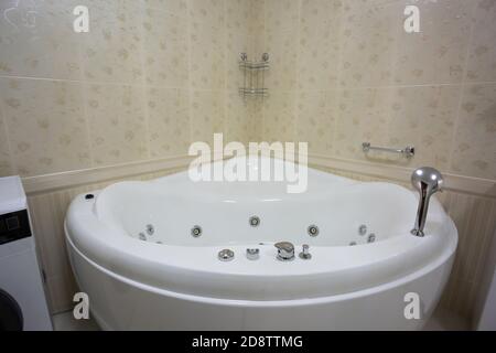Modern bathroom with jacuzzi bath Stock Photo