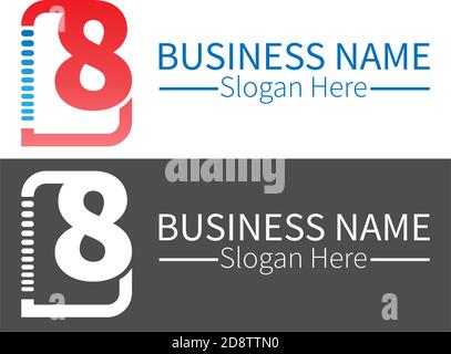 Number 8  logo icon in squares design vector Stock Vector