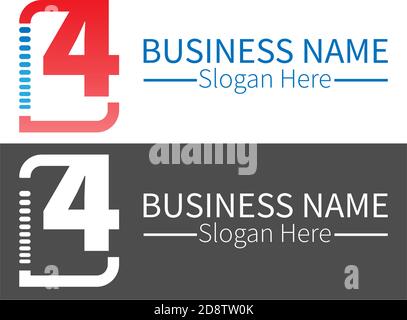 Number 4  logo icon in squares design vector Stock Vector