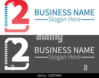 Number 2  logo icon in squares design vector Stock Vector