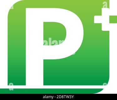 Letter P logo icon with medical cross design vector Stock Vector