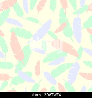 Endless pattern with colorful palm trees branches Stock Vector