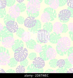 Endless pattern with colorful palm trees branches Stock Vector