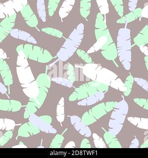 Endless pattern with colorful palm trees branches Stock Vector