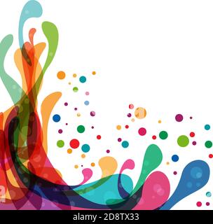 Colored splashes in abstract shape Stock Vector