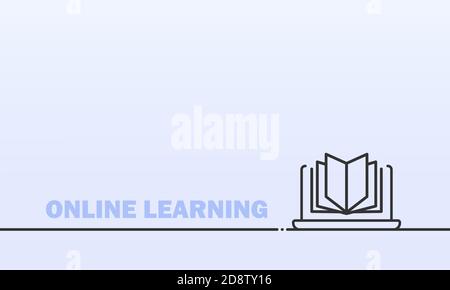 Online lernanig banner. Webinar, course. Distance studying. Vector on isolated background. EPS 10 Stock Vector