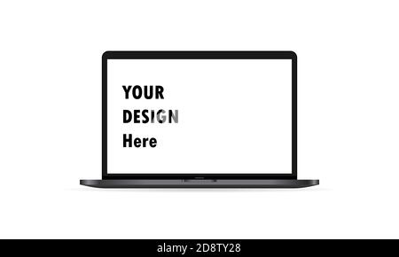 Realistic notebook icon. Laptop. Vector on isolated white background. EPS 10 Stock Vector