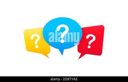 Colorful message box with question mark icon. Vector on isolated white background. EPS 10 Stock Vector