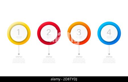 Infographic banner. 1, 2, 3 and 4 steps. Business concept. Vector on isolated white background. EPS 10 Stock Vector