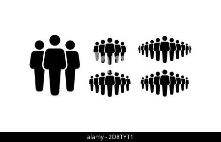 Group of people icon in black. Team sign. Teamwork. Leadership. Community. Vector on isolated white background. EPS 10 Stock Vector