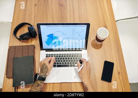 Financial analyst checking report Stock Photo