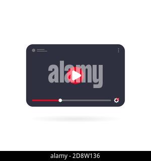 Video tutorials icon concept. Video conference and webinar on tablet. Template interface video player. Vector on isolated white background. EPS 10 Stock Vector