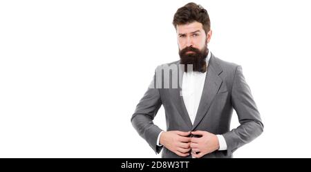 Classy Style. Man Bearded Hipster Wear Classic Suit Outfit. Formal Outfit.  Take Good Care of Suit Stock Image - Image of formal, director: 158888887