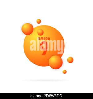 Omega 9 gold icon. Fish oil capsule. Vitamin drop pill capsule. Gold essence organic nutrition. Shining golden essence droplet. Beauty treatment Stock Vector