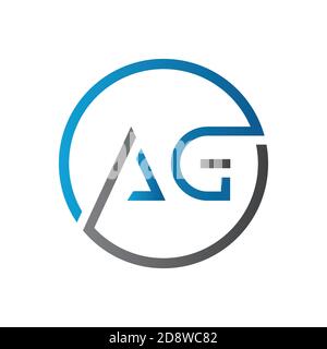 Initial AG letter Logo Design vector Template. Creative Letter AG Logo Design Stock Vector
