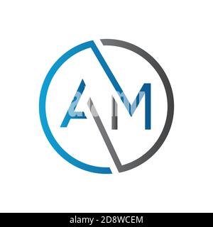 Initial AM letter Logo Design vector Template. Creative Letter AM Logo Design Stock Vector