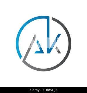 Initial AK letter Logo Design vector Template. Creative Letter AK Logo Design Stock Vector