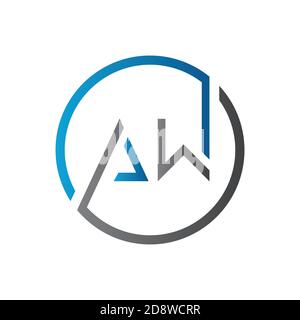 Initial AW letter Logo Design vector Template. Creative Letter AW Logo Design Stock Vector