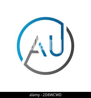Initial AU letter Logo Design vector Template. Creative Letter AU Logo Design Stock Vector