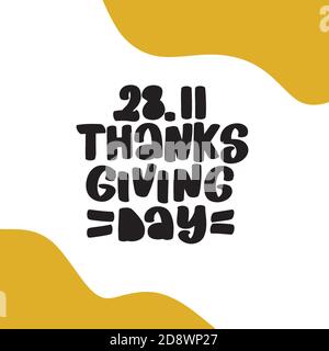 Happy thanksgiving day. Hand drawn text lettering Colorful Stock Vector