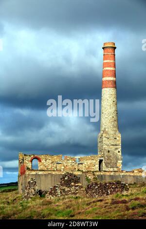 The Levant Mine and Beam engine at Pendeen near St Just in Cornwall, England Stock Photo