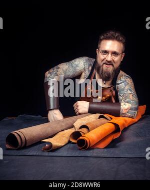 Handyman being keen on his buisness Stock Photo