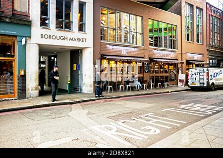 Interior with shops at borough Market in London Stock Photo