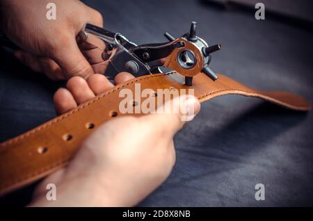 Craftsman being keen on his buisness Stock Photo