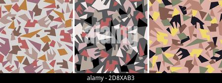 Multicolour terrazzo texture seamless pattern Stock Vector