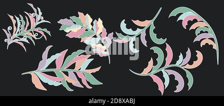 vector branches for design in trendy colors. Stock Vector