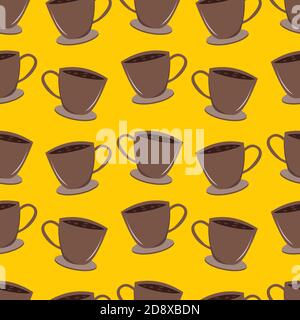 cup of coffee seamless pattern vector illustration background Stock Vector