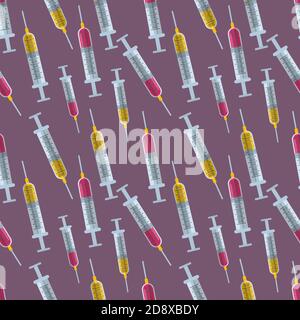 medical syringe seamless pattern vector illustration Stock Vector