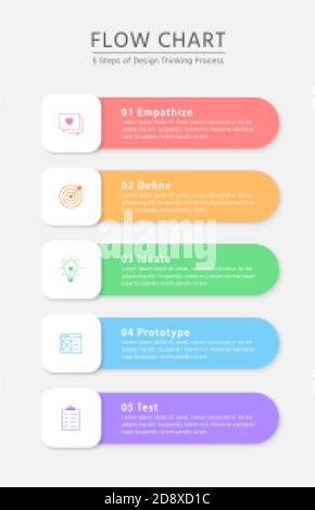 Colorful vertical 3d infographic template with 5 elements Stock Vector