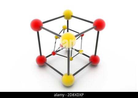 abstract molecule structure on white background Stock Photo