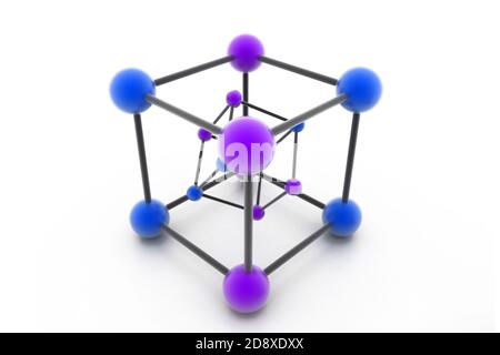 abstract molecule structure on white background Stock Photo