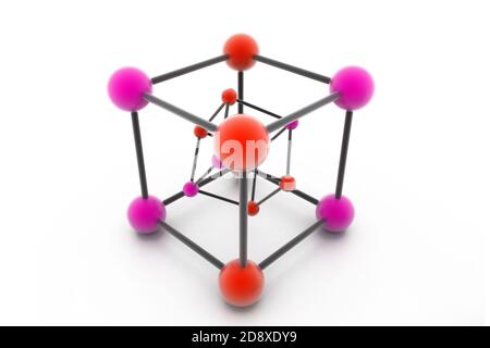 abstract molecule structure on white background Stock Photo