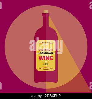 Emergency lockdown wine vector 2020 vintage Stock Vector