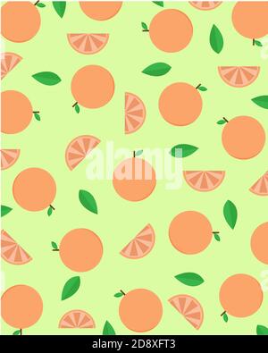 Illustration vector design of pattern design of orange fruit Stock Vector