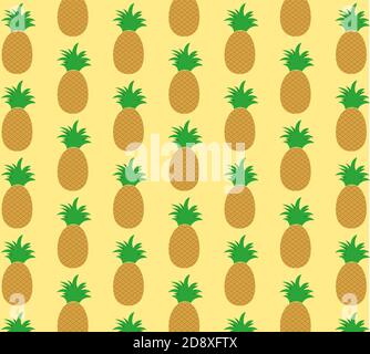 Illustration vector design of seamless pattern of pineapple Stock Vector