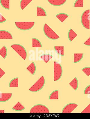 Illustration vector design of seamless pattern of watermelon Stock Vector