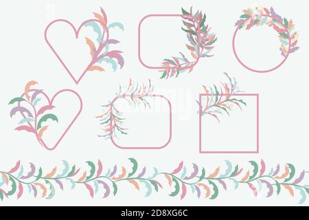seamless border. frames for postcards or logos. Stock Vector