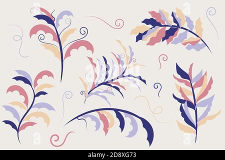 vector branches for design in trendy colors. Stock Vector