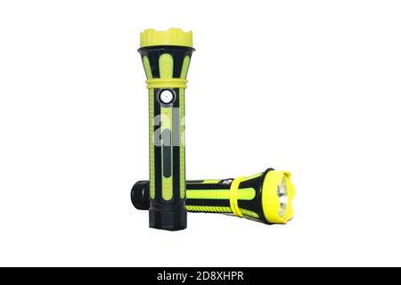 Black and Yellow Flash Light isolated on white backgrounds Stock Photo